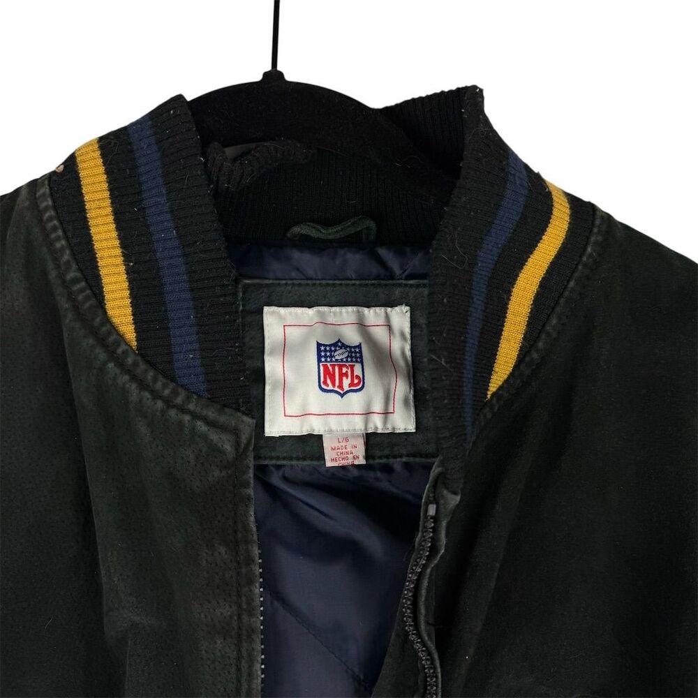 Vintage San Diego Chargers Leather Suede Bomber Jacket Men's Large NFL - Picture 2 of 6